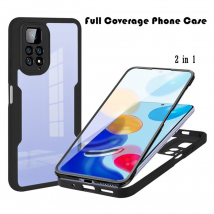 Full Coverage Phone Case For Xiaomi Redmi 9 9A 9C 9T Redmi Note 9 10 11 Pro 9s 10s 11s Transparent 2 in 1 Front+Back Cov
