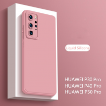 Coque de téléphone en Silicone liquide d'origine, étui de protection arrière pour Huawei P30 P20 P40 50 Pro Mate 20 30 40 Honor 50 Pro 8X 9X