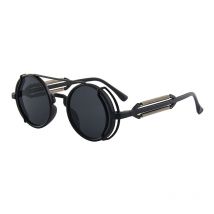 Tendance Cyberpunk unisexe Lunettes de soleil rétro Lunettes de soleil rondes