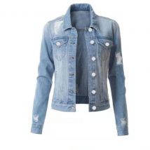 hot style slim fit ripped denim tops ladies denim jackets