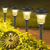 Lampe de projection à LED étanche pour jardin, pelouse, extérieur, alimentée par l'énergie solaire, éclairage de cour, éclairage routier