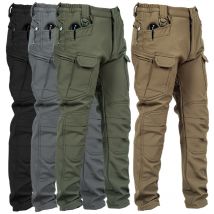 Pantalon d'assaut d'extérieur pour homme, pantalon tactique à coque souple, salopette décontractée chaude en polaire, pantalon d'alpinisme épais en velours