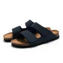 Pantoufles en liège pour hommes, pantoufles d'étudiant à la mode, pantoufles de plage pour hommes à double sangle, cuir mat