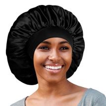 Bonnet de nuit élastique en satin à larges bords pour hommes et femmes, bonnet de soins capillaires pour adultes, bonnet de chimiothérapie