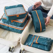 Ensemble de 7 pièces de rangement de voyage, sacs de rangement, valise, organisateur de bagages portable, vêtements, chaussures, pochette de rangement, ensemble d'emballage, étuis de rangement