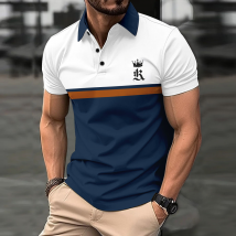 Vêtements d'été pour hommes, POLO à boutons imprimés, polo de sport, T-shirt tendance