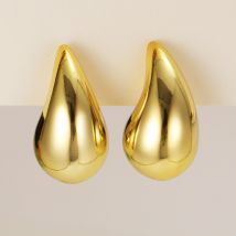 Accessoires unisexes boucles d'oreilles goutte d'eau creuses boucles d'oreilles légères brillantes en or boucles d'oreilles en cuivre de haute qualité bague