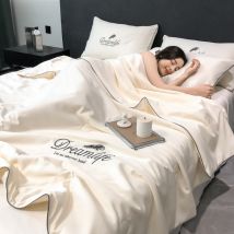 Ensemble de quatre pièces de couette d'été en soie glacée lavée, couette de climatisation, simple, double, couette fraîche d'été, literie cadeau d'été