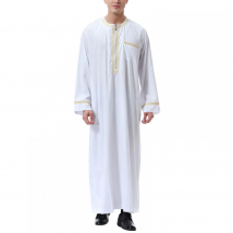 Men's Clothing New Muslim Middle Eastern Arabic Robe Men's Round Neck Hot Sale Clothing
