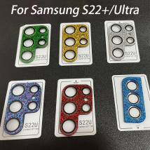 Protecteurs d'objectif d'appareil photo à paillettes pour Samsung Galaxy S22 Ultra S22 Plus, étui en verre, pour Samsung S22+ S22Ultra Pr