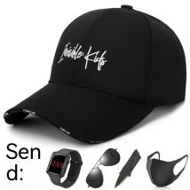 Big Head Circumference Hat Wide Brim Female Male Baseball Cap Peaked Cap Big Face Sun Protection Summer Sun Protection Hard Top Sun Black