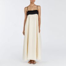 Women's Clothing Fashion Leisure Lazy Stitching Cotton And Linen Sling Dress Holiday Long Skirt