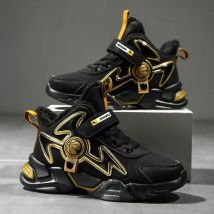 Chaussures pour garçons haut en cuir imperméable grandes chaussures pour garçons Plus chaussures de sport pour enfants en polaire