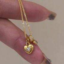 Collier coeur en or léger luxe niche design de haute valeur personnalité accessoires polyvalents