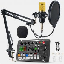 Version anglaise transfrontalière F998 équipement de carte son en direct ordinateur de téléphone portable support de microphone à condensateur universel ensemble complet