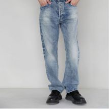 Vêtements homme Snowflake texturé vintage bleu givré Straight vibe jeans