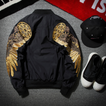 Man's clothing Men's padded jacket loose padded jacket wings embroidered bomber jacket Trend baseball jacket thickened