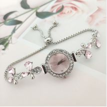 Nouvelle montre-bracelet à motif floral et diamant pour femme, mode coréenne, pour étudiante