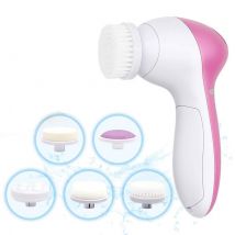 Brosse nettoyante pour le visage 5 en 1 en silicone, machine électrique de lavage du visage, nettoyage en profondeur des pores, soins de la peau, brosse de massage du visage