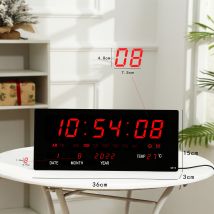 Horloge murale électronique de salon à grand écran avec calendrier perpétuel numérique intelligent pour la maison et le jardin