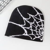 Unisex Knitted hat hat trend pullover spider web Y2K jacquard hats for men and women