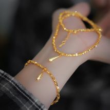 Broken gold water drop bracelet necklace Vietnam sand gold high end light luxury broken silver water drop set
