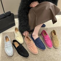 SHLIANG Fashion Suede Driving Shoes Genuine Leather Women Casual Shoes Brand Soft Loafers Moccasins Slip On Leisure Walking Shoes For Women Y0456