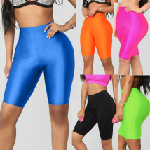 Short décontracté taille haute fluorescent pour femme