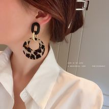 Boucles d'oreilles à motif léopard en argent, cercle géométrique, polyvalentes, à la mode, personnalisées, petites