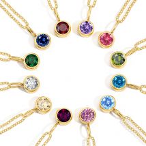 New Year's gift Happy Diamonds rose gold round single diamond necklace