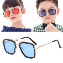 Lunettes de soleil mode Tony Stark Mode enfant Lunettes de soleil pour filles Lunettes de soleil pour enfants de 5 à 12 ans