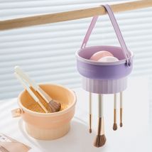 Boîte de nettoyage pour pinceaux de maquillage, ensemble d'éponges de beauté en silicone, étui de rangement pour pinceaux de maquillage, égouttoir à bouffées