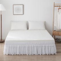 Princess Style Bed Skirt With Lace Trim (Pure Color Elegant Design, Fits Queen/King Size Beds - Breathable & Stylish Bedroom Decor)​​