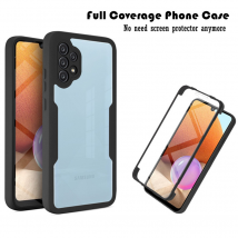 Full Coverage Phone Case For Samsung Galaxy A33 A53 A73 A52 A72 A32 A22 A12 A13 Lte M52 5G Transparent 2 in 1 Front+Back