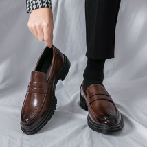 Chaussures habillées en cuir de style rétro britannique pour hommes, grandes tailles, décontractées, de 38 à 46 mètres