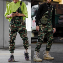 Salopette côtelée de Camouflage pour hommes, pantalon décontracté, Ins Jeans, nouvelle collection automne 2024