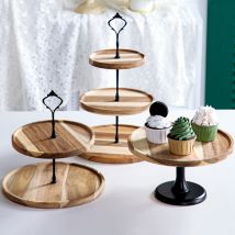 Dessert Stand - 2/3 Tier Forest Theme Cake Display Solid Wood Serving Tray For Pastry Table Decoration​