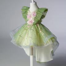 Mère et enfants robe de princesse pour enfants robe pompadour pour enfants à fleurs haut de gamme robe de performance de piano pour banquet de mariage fille