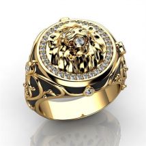 Bague de fiançailles en alliage de diamants et de zircons pour hommes et femmes, style punk, plaquée or