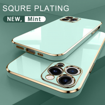 Coque de téléphone en placage de luxe pour iPhone SE 2022 Coque de protection carrée en silicone pour iPhone SE 2022 Étui de protection pour appareil photo SE 2