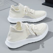 Women's shoes spring and summer lovers men and women flying woven sneakers all match students breathable and heightening shoes