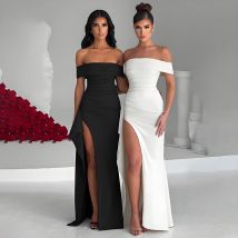 Women's Strapless Sweetheart Neckline Maxi Dress - Sexy Backless Gown With High Slit (Elegant Evening Dress Bodycon Formal Gown)​