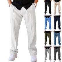 [UrbanFlow] Pantalon coupe décontractée pour homme – Coupe droite style américain | Pantalon confort d'été