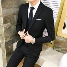 Men's Clothing suit three-piece suit Korean style slim small suit professional formal suit best man clothing groom wedding dress