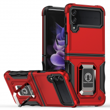 Shockproof Armor Case for Samsung Galaxy Z Flip 4 5G Rugged Ring Case Kickstand Cover for Samsung Z Flip4 Heavy Duty Sta