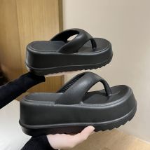 Tongs de 7 cm de long pour une sensation de hauteur, tongs pour femmes pour la plage en été, antidérapantes à la maison