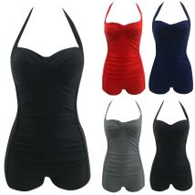 Nouveau maillot de bain pour femme grande poitrine une pièce boxeurs cou maillot de bain grande taille grande taille maillot de bain mince ventre couvrant maillot de bain
