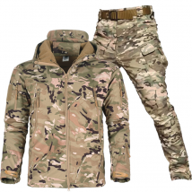 Veste d'extérieur costume hommes hiver chaud plus velours soft shell vêtements pantalon pêche ski alpinisme vêtements veste polaire résistante au froid