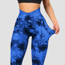 Women's Fitness Yoga Pants Cross Tie Dye Hip Lifting Women's Sports Cycling Pants