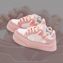 Thick baseplate shoes women's new spring versatile feet small pink cute sports and leisure shoes women